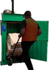 unloading cardboard baler