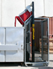 Bin lifter in use at a large factory