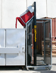 1800 bin lifter safely tipping into skip